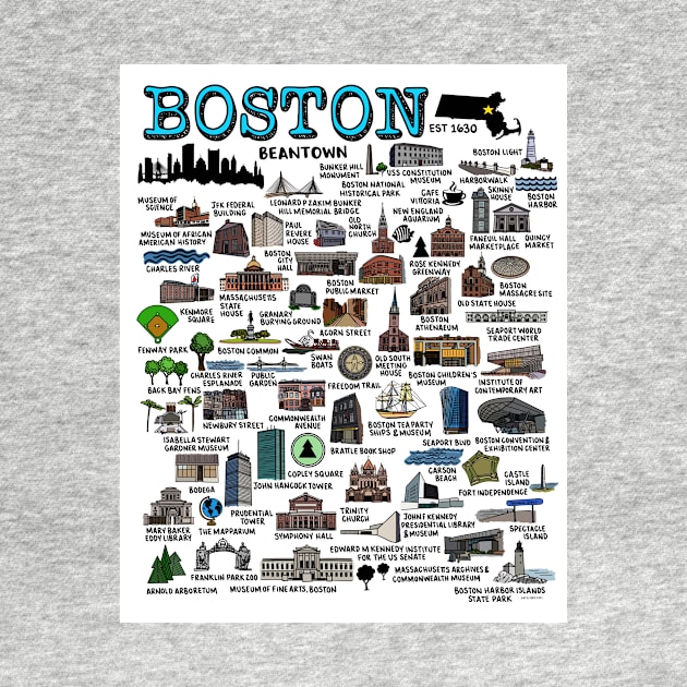 Boston Map by fiberandgloss